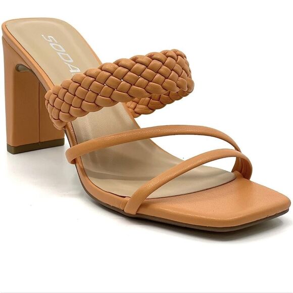 NEW WOMEN'S BRAIDED HEELED MULES SQUARE TOE BLOCK HEEL SANDALS CARMEN BY… - Picture 10 of 16